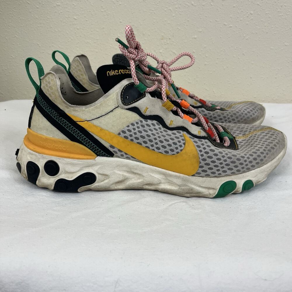Nike React Element Sunburst Sneaker Mens 10.5 White Multi Lightweight CK9288-100